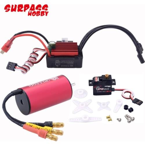 Surpass Hobby Waterproof 2040 2280/3200/3900/4480KV Brushless Motor 35A ESC S0017M 17G 3.5KG Metal Gear Digital Servo For Rc Car