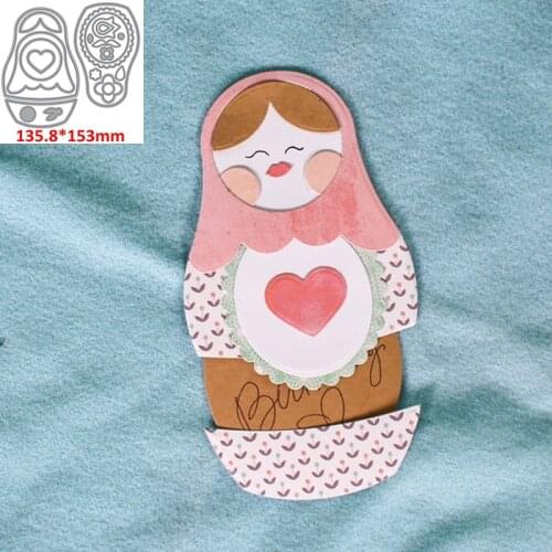 Beautiful Baby Doll Metal Cutting Dies Set for DIY Scrapbooking Album Cards Craft Making Template 2021 New 135.8*153mm