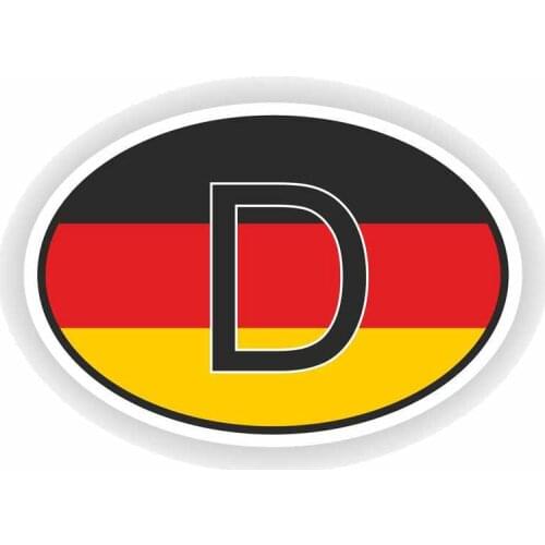 Funny German Country Code Car Sticker Automobiles Motorcycles Exterior Accessories PVC Decals for Honda Lada Bmw Audi,13cm*8.8cm