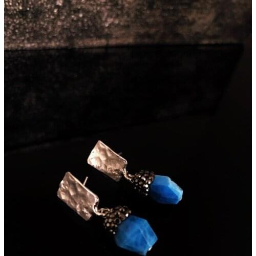 Dr Stone Natural Stone Women 'S Cat 'S Eye Stone Silver Plated Earrings RYL75 439800098