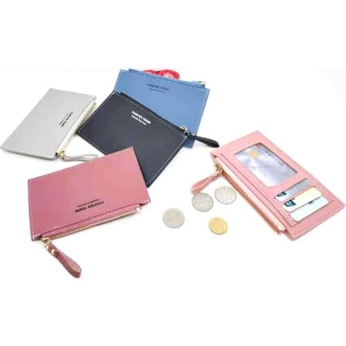 2021 Fashion ladies PU zipper small coin bag coin bag ID credit card holder bank card bag certificate set key chain coin bag