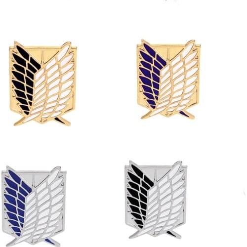 12pcs/lot Anime Attack On Titan Brooch Pin Wings of Liberty Freedom Scout Regiment Legion Survey Recon Corp Eren Badge Brooches