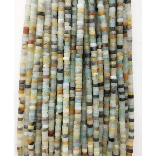 2*4mm Natural Mix Color Amazonite Jasper Stone Disc Heishi Beads For Jewelry Making DIY Loose Spacer Flat Round Disk Bracelet