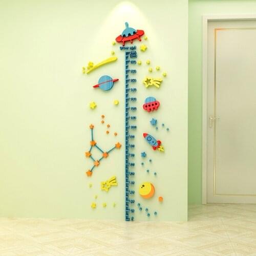 3d Cartoon Height Measure Wall Stickers Removable Acrylic Wallpaper For Kids Room 3d Growth Chart Wall Sticker Mural Poster