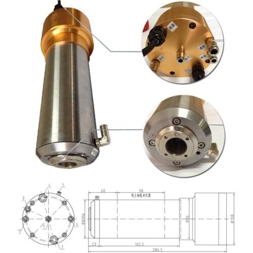 3HP 2.2kw 24000RPM ISO20 3 bearings Automatic Tool Changes ATC Spindles GDL80-20-24Z-2.2 220VAC CNC Router