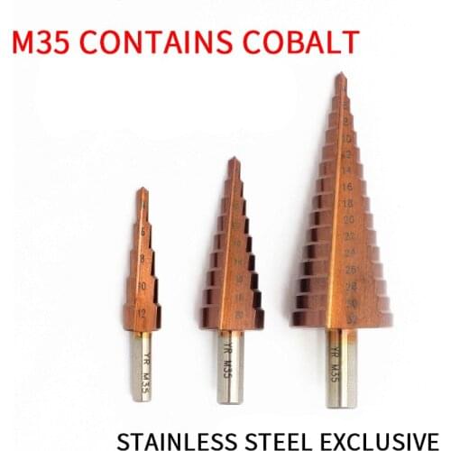 4-12 4-20 4-32mm M35 titanium-coated step drill bit drilling machine for high-speed steel high hardness power tools