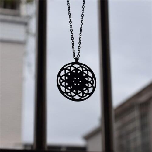 4 Colors New Seed Of Life Necklace Geometric Pendant Sacred Geometry Flower of life necklaces & pendants Graducation Jewellery