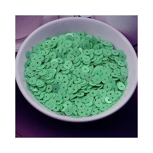 50g (4000pcs) 6mm Solid Colors Flat Round Sequins For Craft Designer DIY Accessories Middle Hole Solid Green