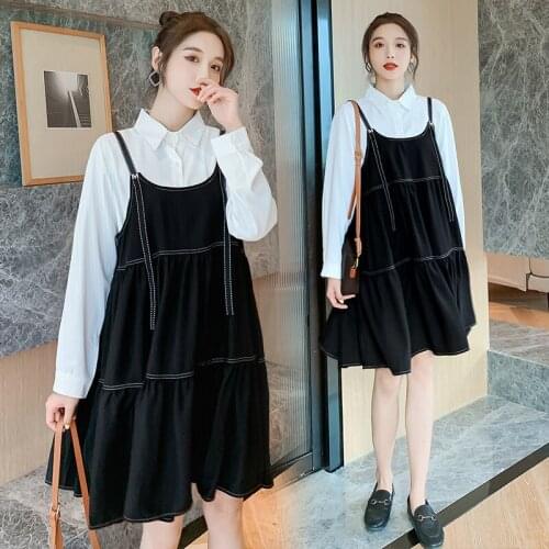 5863# Maternity Clothes Stylish Sweety 2Pcs Maternity Dress Set Clothes for Pregnant Women Pregnant Women Suit