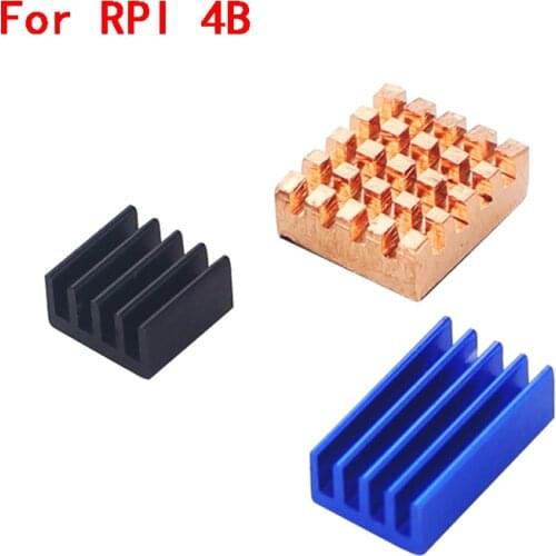 3Pcs Cooper Aluminum Heat Sink Cooling Radiator Heatsink for Raspberry Pi 4 Model B