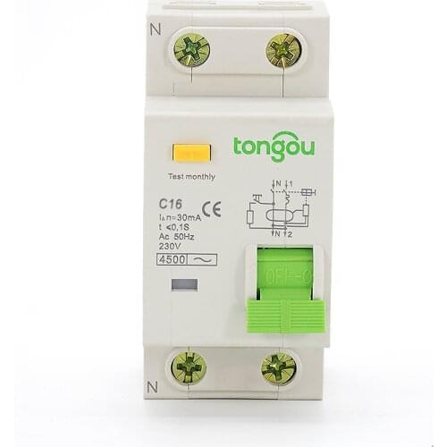 230V 1P+N 50Hz/60Hz Residual current Circuit breaker with over and short current Leakage protection 16A RCBO