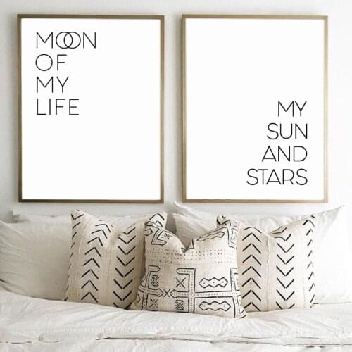 Moon of My Life Quotes Canvas Art Posters and Prints My Sun and Stars Above Bed Decor TV Series Sign Painting