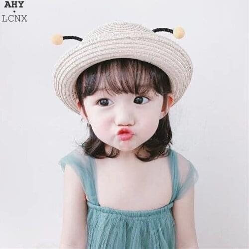 Summer Baby Straw Hat Kids Sun Hats Childrens Cartoon Stereo Small Bee Sunscreen Beach Hat Straw Hat Small Hat Outdoor Cap