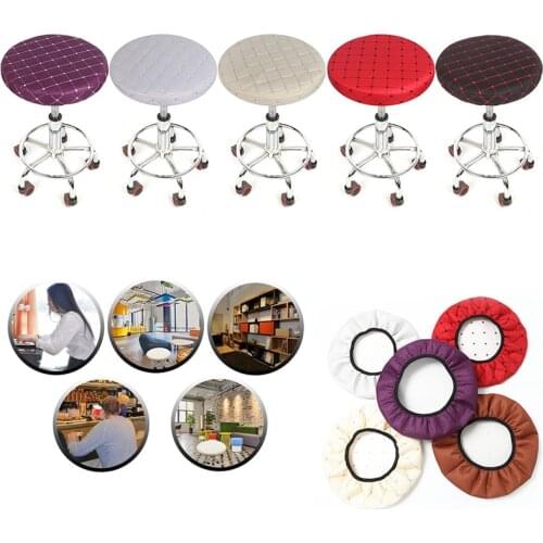 Elastic Round Chair Cover Bar Stool Removable Seat Protector Cotton Fabric Seat Slipcover Anti Dust Salon Home Chair Protectors