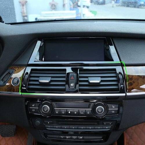 Glossy Black ABS Plastic Center Air Conditioning Vent Frame Trim for BMW X5 E70 2008-2013 Models Accessories