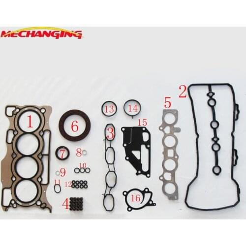 HR16DE For NISSAN QASHQAI OR NISSAN TIIDA BLUEBIRD SYLPHY Metal Engine Gasket Engine Rebuild Kits Engine Parts 10101-EE027