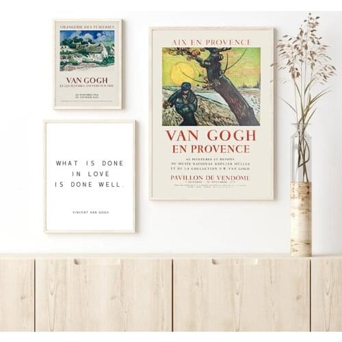 Vincent Van Gogh Love Quotes Canvas Painting Original French Exhibition Posters Gallery Wall Art Pictures Print Home Decor