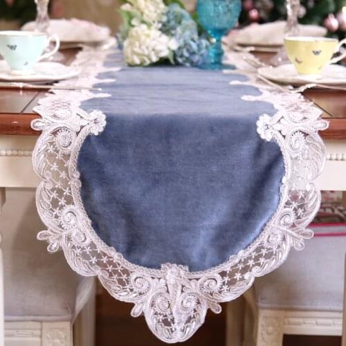 European Style Fabric Lace Table Table Runner Princess Style Teapoy Table Entrance Piano Desktop Towel Cover Tablecloth