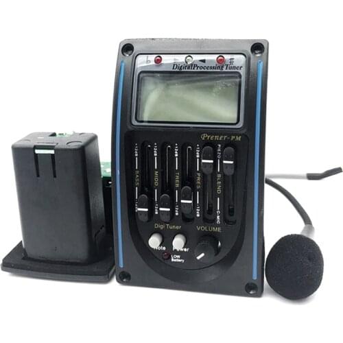 LC-5 5 Bands Acoustic Guitar Pickup EQ Preamp LCD Tuner Piezo Pickup Equalizer System with Microphone
