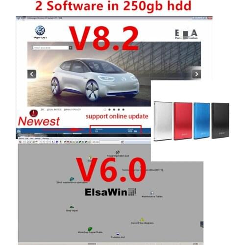 2021 Hot Elsawin v6.0 with E T/ K 8 .2 Electronic Parts Catalogue For V/W+AU/DI+SE//AT+SKO//DA Auto repair software in 250gb hdd