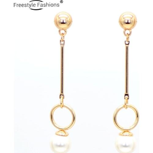 Fashion classic irregular glass peal drop earrings