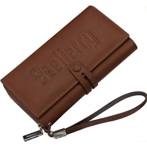 Mens Wallet Balerry Fashion Multifunction Zipper Buckle Clutch Mens Casual Large-Capacity Wallet Mobile Phone Bag
