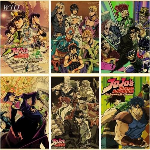 Anime Posters Jojos Miracle Adventure Retro Poster Home Decor Canvas Painting Wall Art Picture Photos for Childrens Room Decor