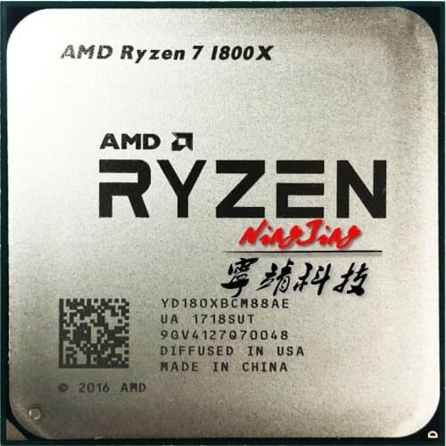 AMD Ryzen 7 1800X R7 1800X 3.6 GHz Eight-Core Sixteen-Thread CPU Processor L3=16M 95W YD180XBCM88AE Socket AM4