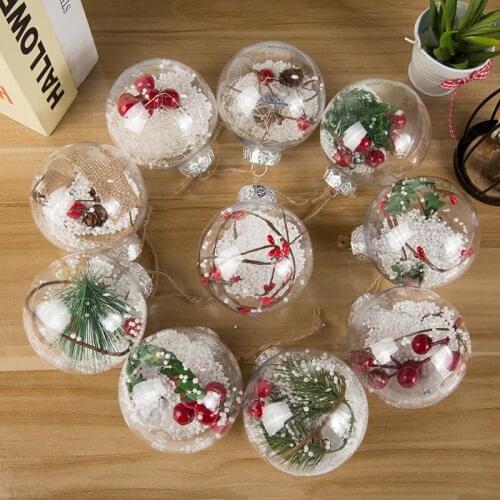 Christmas Tree Pendant Christmas Ball Transparent Ball Merry Christmas Decoration For Home Happy New Year Xmas 2022 Navidad Noel