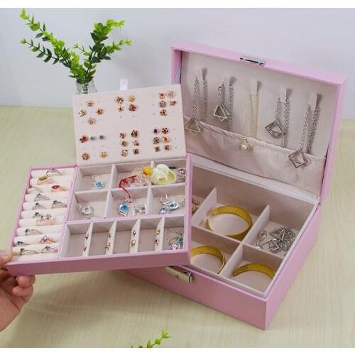 Jewelry Box Earrings Necklace Jewelry Storage Box with Lock Jewelry Box Jewelry Organizer Packaging Bags for Business