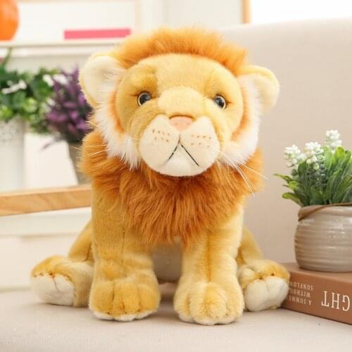 Cute sitting lion Plush Stuffed wild animal Toys doll Lovely Christmas for Kids gift