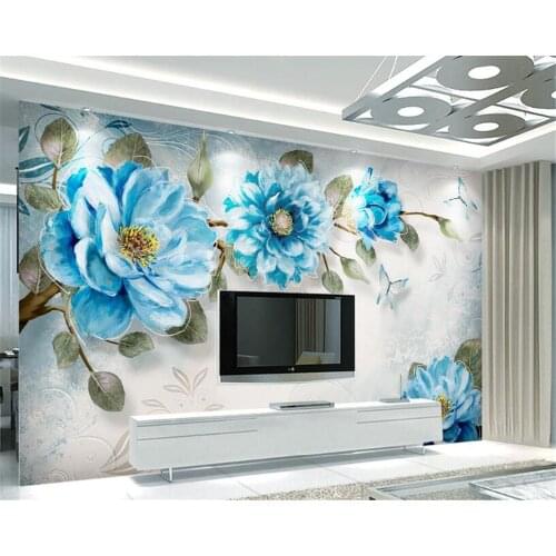 Beibehang Modern minimalist classic papel de parede 3d wallpaper hand drawn painting peony flower european style wall decoration