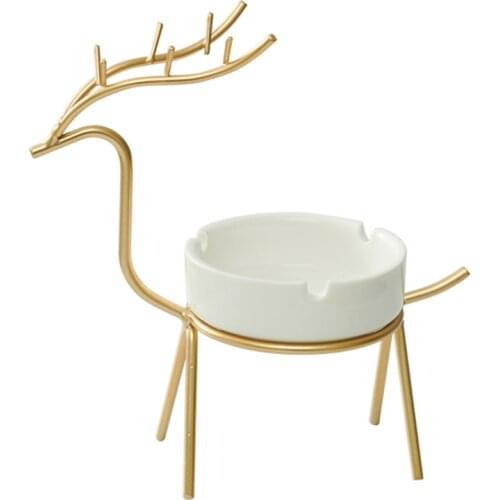 Solid limbs Nordic decorative ornaments deer ashtray beautiful and practical office ceramic ashtray