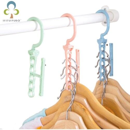 1Pcs Convenient With Handle Hanger Creative Rotating Five-hole Magic Hanger Wardrobe Sorting Drying Rack LXX