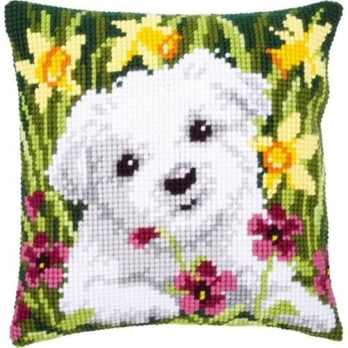 Latch Hook Cushion Yarn for Cushion Cover Animal Flower dog Pillow Case Sofa Cushion Printed Canvas Pillow Home Decorative