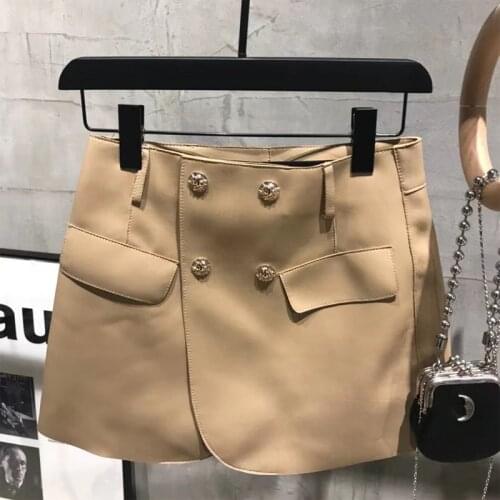 Ladies Genuine Sheep Leather Shorts Skirts 2021 Autumn New Coming Real Lambskin Pants