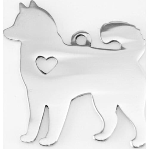 50pcs DIY animal jewelry sled dog Alaskan Malamute Siberian Husky necklace Pendant charms high polish s.steel wholesale pendants