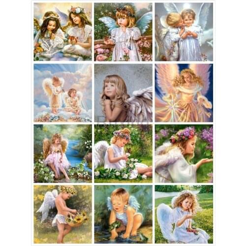 5D DIY Diamond Painting Angel baby scenery Cross Stitch Diamond Embroidery rhinestones Cross stitch Handicrafts Decorative gift