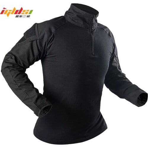 Army Tactical Military Uniform Airsoft Shirt Camouflage Combat-Proven Shirts Rapid Assault Long Sleeve Shirt Battle Strike M-2XL