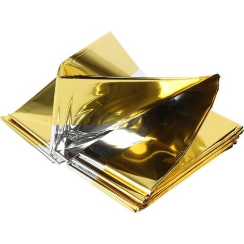 140cmx210cm Emergency Blanket Premium Foil Sliver Golden Waterproof Rescue Curtain Thermal First Aid Survival Camping Mat Tent