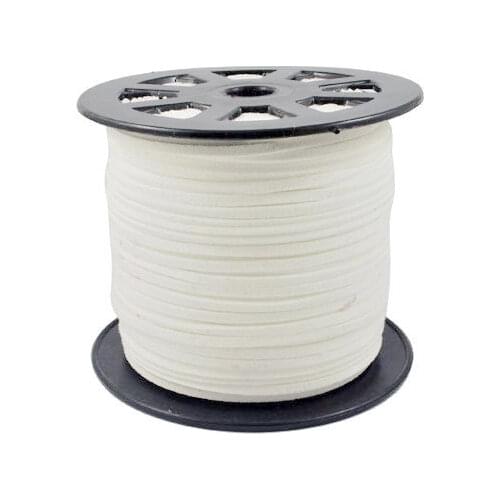 Free Shipping 100Yds White faux suede cord, 3mm, White faux suede cord for bracelets 3mm