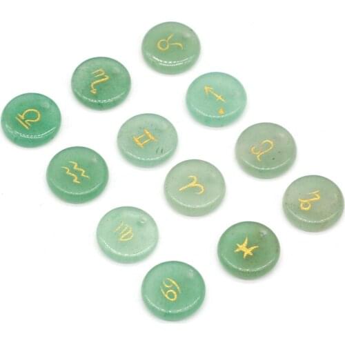 12pcs Natural Round Green Aventurine Stone Loose Spacer Beads for Jewelry Making DIY Bracelet Necklace Accessories Size 12x12mm