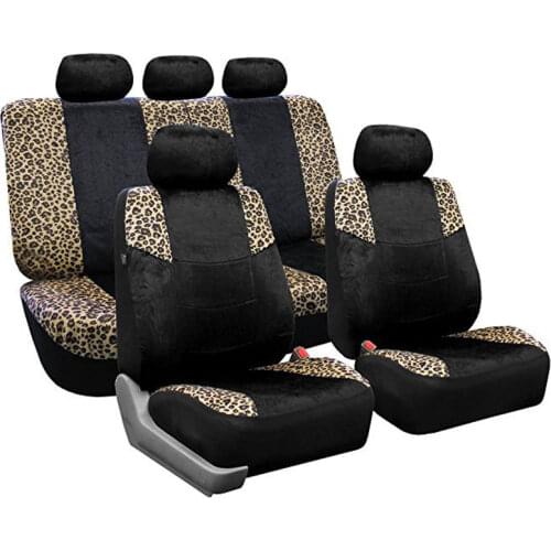 Car Seat Covers Leopard velvet style Front Rear Seat Full Cover Interior Accessories Universal for Lada grand kia vaz fiat palio