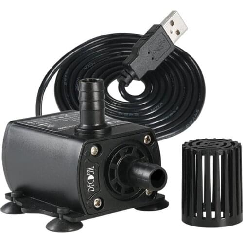 Decdeal Ultra-quiet Mini Brushless DC/USB Water Pump 5V 2.4W 250L/H Lift 200cm Submersible Fountain Aquarium Circulating