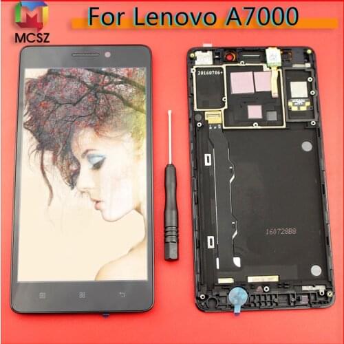 For Lenovo A7000 LCD Display with Touch Screen Digitizer Assembly with frame + Tools Free Shipping