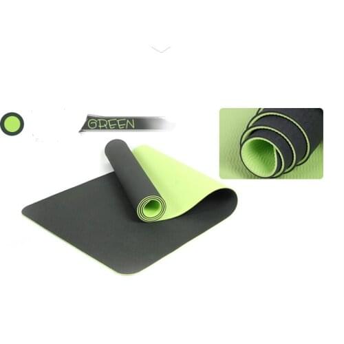 Lixada 183*61*0.8cm Portable Double Dual-colored Yoga Mat Anti-slip Fitness Workout Exercise Mat with Carrying Strap Storage Bag