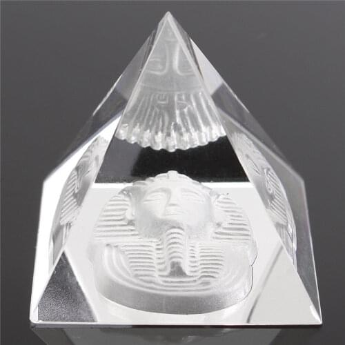 Lucky Energy Healing Small Feng Shui Egypt Egyptian Shape Clear Crystal Pyramid Ornament Reiki Chakra Healing Amulet Home Decor