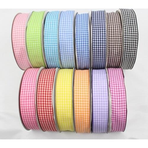 GZ25mm, cotton plaid ribbon 25mm, 5 yards, DIY handmade materials, clothing accessories headdress accessories