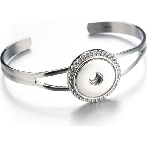 Trendy Snap Bracelet&Bangles Charms Simple Metal Bracelets For Women Fit Boom Life 18mm Snap Button Jewelry Bangle