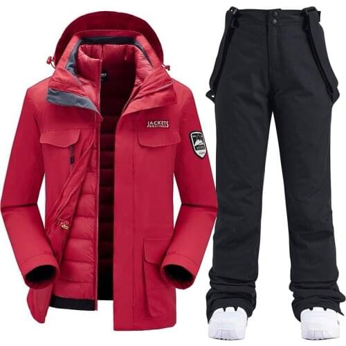 Men Snowboard Suits New Windproof Waterproof Warm Thicken Snow Pants And Down Jacket Ski Clothes Set Winter Ski Suit Men Brands